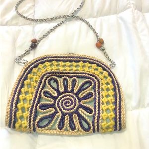 Boho Straw And Twine Woven Purse
